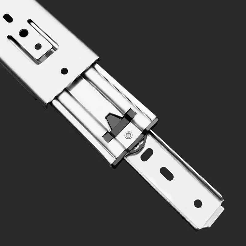 51宽阻尼重型三节钢珠滑轨E1551