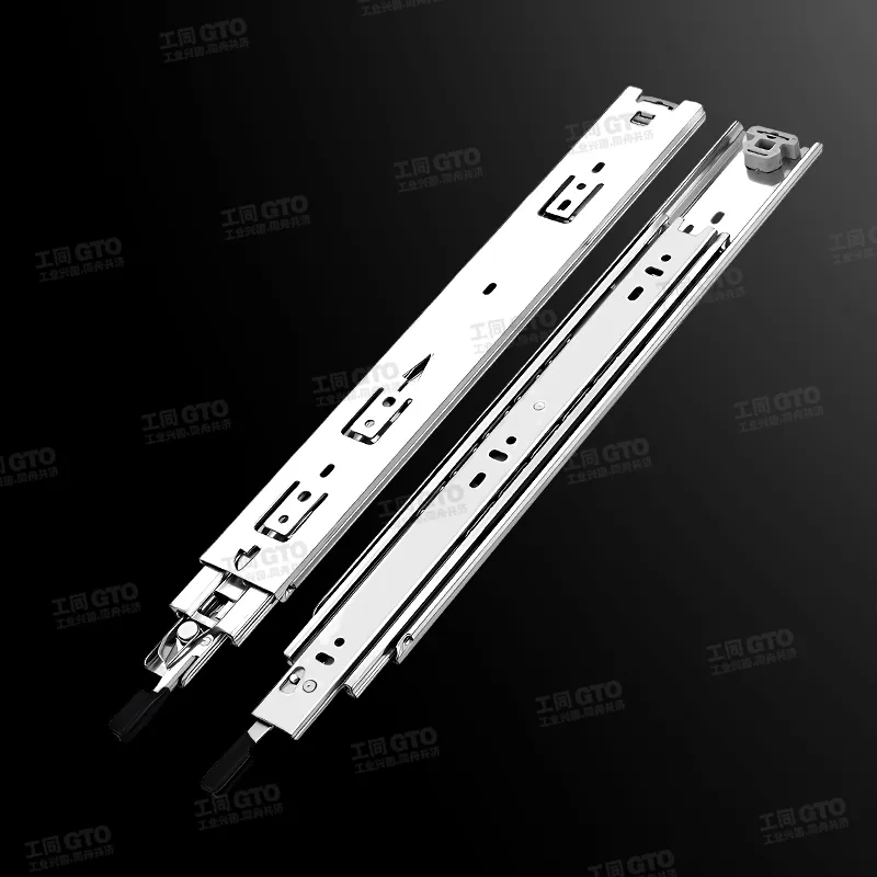 304不锈钢51宽带锁重型三节钢珠滑轨O1551S产品