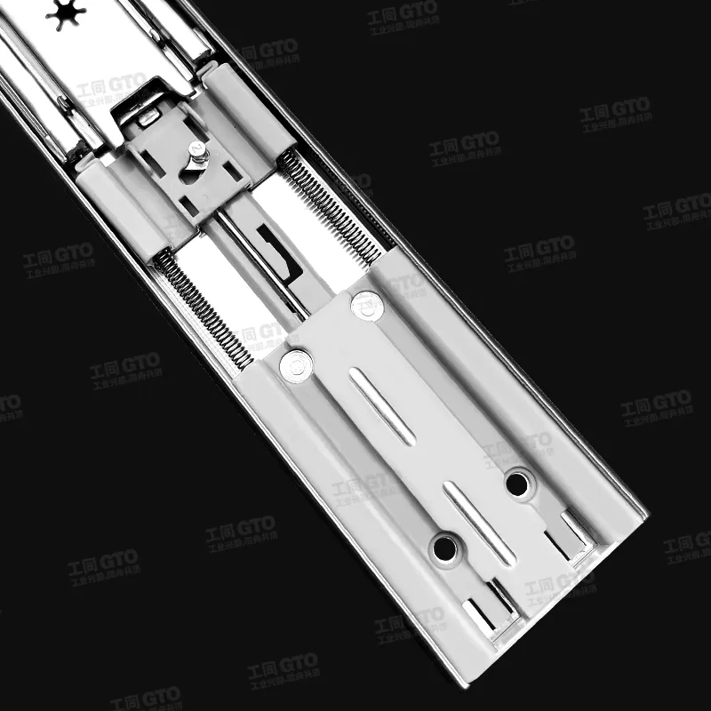 304不锈钢51宽阻尼重型三节钢珠滑轨E1551S
