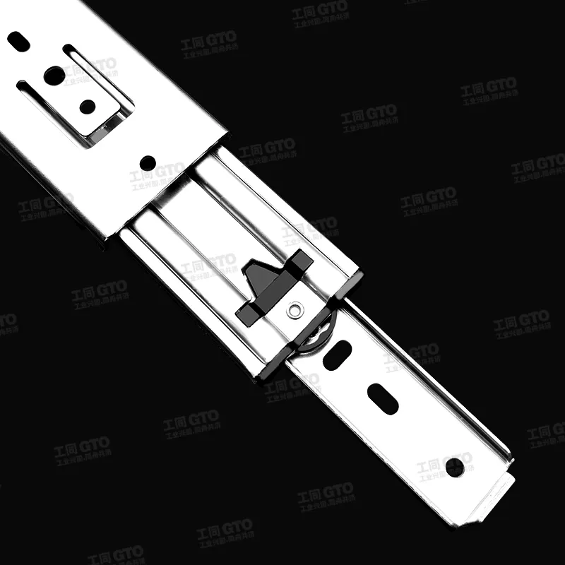 304不锈钢51宽阻尼重型三节钢珠滑轨E1551S