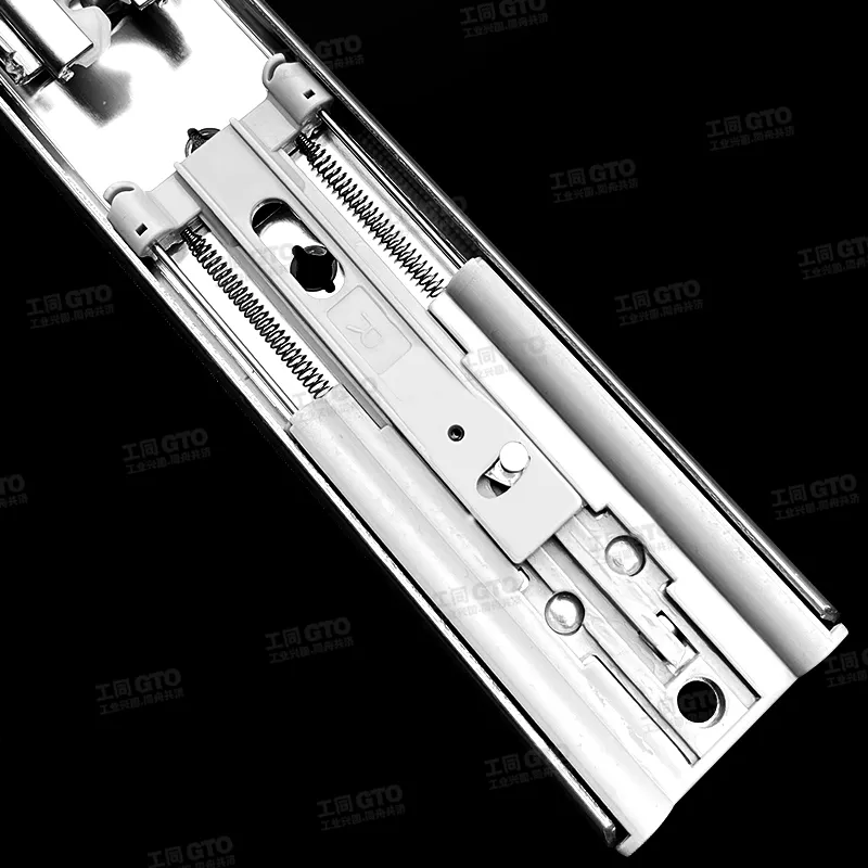 304不锈钢53宽阻尼重型三节钢珠滑轨E2053S